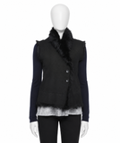 Joseph Lucy Toscana Black Shearling Gilet Vest – Size 38 ladies