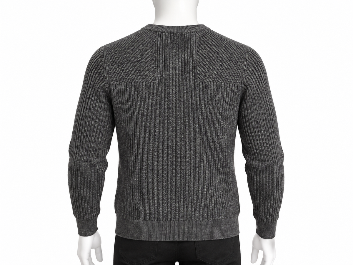 AlphaTauri Grey 3D Ribbed Knit Wool & Cashmere Jumper – Size S men