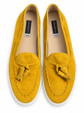 Fratelli Rossetti ONE Yellow Suede Tassel Loafers – Size 39 ladies