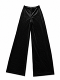 Calzedonia Black Glitter Velvet Flared Trousers – Size S ladies