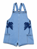 Stella McCartney Kids Denim Overalls with Embroidered Palm Trees Size 10 years children