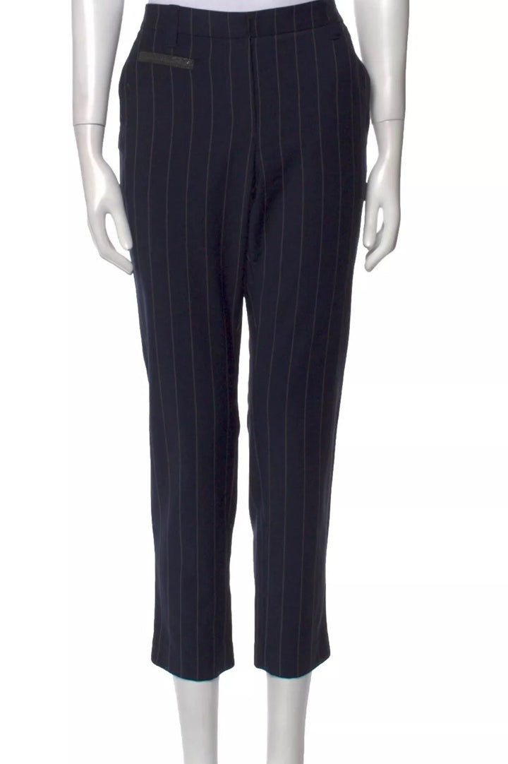 BRUNELLO CUCINELLI Monili Virgin Wool Straight Leg TROUSERS PANTS Sz I 44 UK 12 ladies
