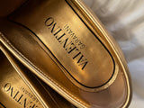 Valentino Metallic Gold Leather VLogo Chain Loafers – Size EU 36½ ladies