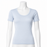 Fabiana Filippi Light Blue Cotton T-Shirt with Monili Trim Size I 40 UK 8 ladies