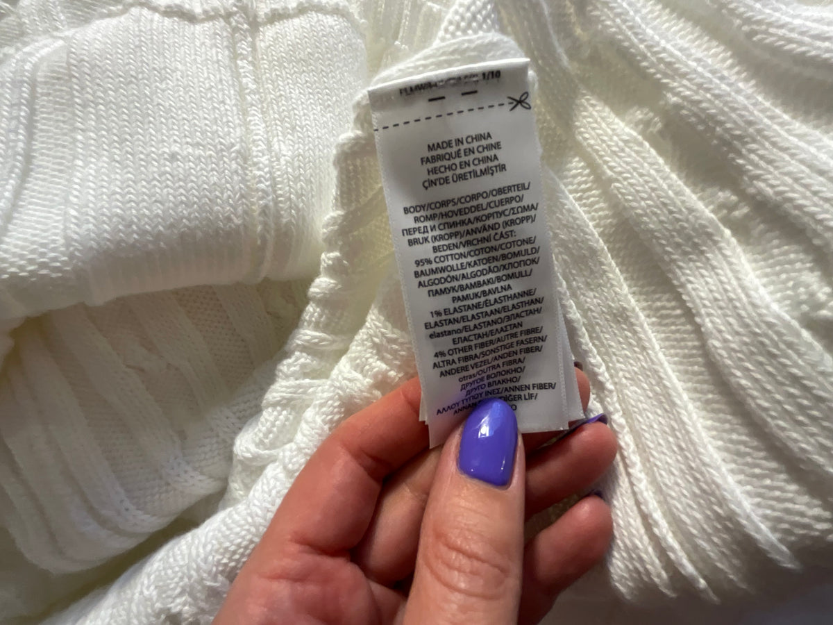 Polo by Ralph Lauren Cable Knit Polo Dress – White – Size M ladies
