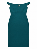Cinq à Sept Teal Off-Shoulder Fitted Dress ladies