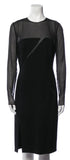 EMILIO PUCCI - BLACK WOOL DRESS WITH SEE THROUGH SILK SLEEVES -SIZE M MEDIUM ladies