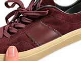 Tom Ford Burgundy Suede Low-Top Sneakers – Size 9 men
