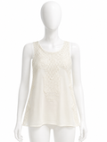 Ermanno Scervino Ivory Embroidered Top Size I 40 UK 8 US 4 ladies