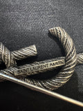 Saint Laurent YSL INTERLACED ROPE BROOCH SILVER ladies