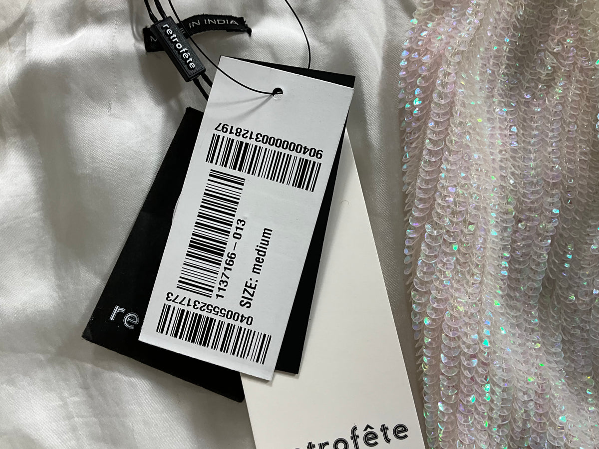 Retrofête Gabrielle iridescent sequin mini robe dress size M medium dress ladies