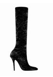 Saint Laurent Talia 110 Velvet Knee-High Boots Size 39 ladies