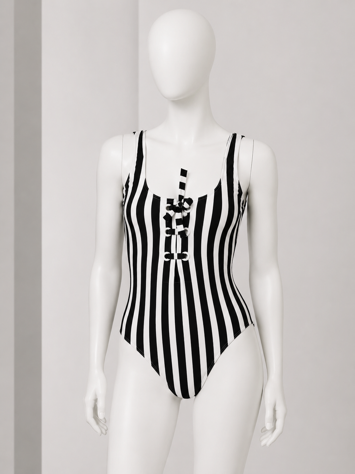 ERES Striped One-Piece Swimsuit size M medium ladies