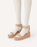 Valentino Rockstud Rope Sandals In Calfskin 45mm ladies
