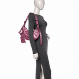 Balenciaga Metallic Extra Supple Calfskin Crystal Crocodile Embossed Small Le Cagole Shoulder Bag – Pink ladies