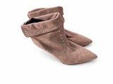 Isabel Marant Lisbo Studded Story Short Boots in Lilac Suede Leather Size 38 ladies