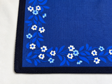 Men’s set of 2 100% Linen Pocket Square – Cream & Blue Paisley men