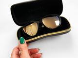 CHANEL Black Gold Acetate Frame Polarized Sunglasses - 5269 ladies