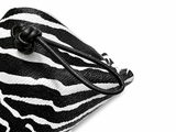 Bottega Veneta Nappa BV Trine Clutch Zebra Black White Lambskin Leather ladies