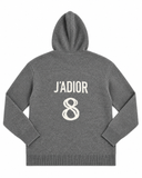 Christian Dior J’Adior 8 Grey Cashmere Blend Hooded Sweater – Size F40 / UK 12 / US 8 ladies