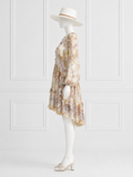Zimmermann Jude Silk Frill Billow A-Line Mini Dress – Floral Print ladies