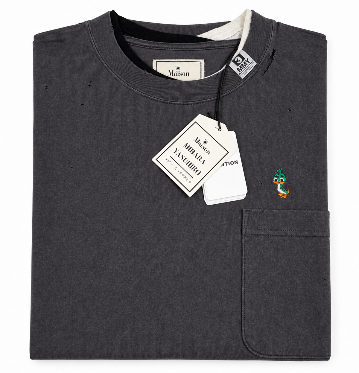 Maison Mihara Yasuhiro Men’s Distressed Layered Pocket T-Shirt – Size 44 men