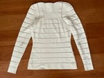 NARCISO RODRIGUEZ Jumper Size IT 42 Thin Knit Sheer Grid Stripes Top ladies