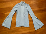 Safiyaa Cherine Ribbed-knit Turtleneck In Light Blue Jumper Sweater Size S ladies