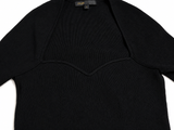 Maje Black Rib-Knit Sweetheart-Neck Top ladies
