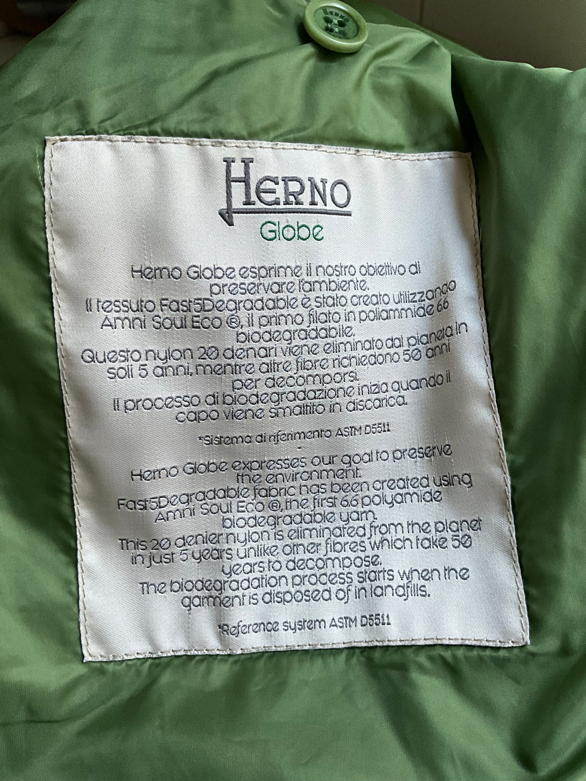 Herno Men's Green Globe Puffer Hooded Jacket Size 50 men