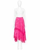 Zadig & Voltaire Juliet Paisley Print Asymmetric Skirt Pink – Size 38 ladies