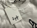 il gufo WHITE COTTON EMBROIDERED DOG T-SHIRT size 3 years children