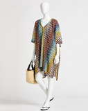 Missoni Multicolour Zigzag Metallic Knit Short Kaftan – Size M ladies