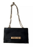 VALENTINO Black Lambskin Leather Va Va Voom Clutch Bag Handbag ladies