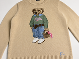 Polo Ralph Lauren Iconic Polo Bear Intarsia-Knit Sweater size M ladies