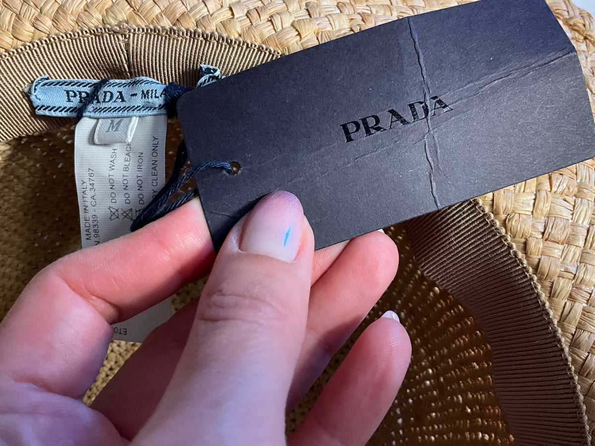 Prada Wide Brim Straw Sun Hat ladies