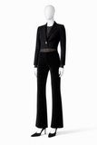 Calzedonia Black Glitter Velvet Flared Trousers – Size S ladies