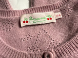 BONPOINT GIRLS’ PURE CASHMERE CHERRY-MOTIF CARDIGAN SIZE 12 YEARS children