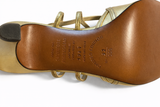 Salvatore Ferragamo Archives Limited Edition Leather Gold Slingback Heels size 38 ladies