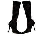 Saint Laurent Talia 110 Velvet Knee-High Boots Size 39 ladies