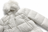 Moncler Down Feathers jacket LOCUSTELLE puffer in white size 3 ladies