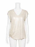 Herno Metallic Gold Linen Blend Top – Size IT 42 US 6 UK 10 ladies