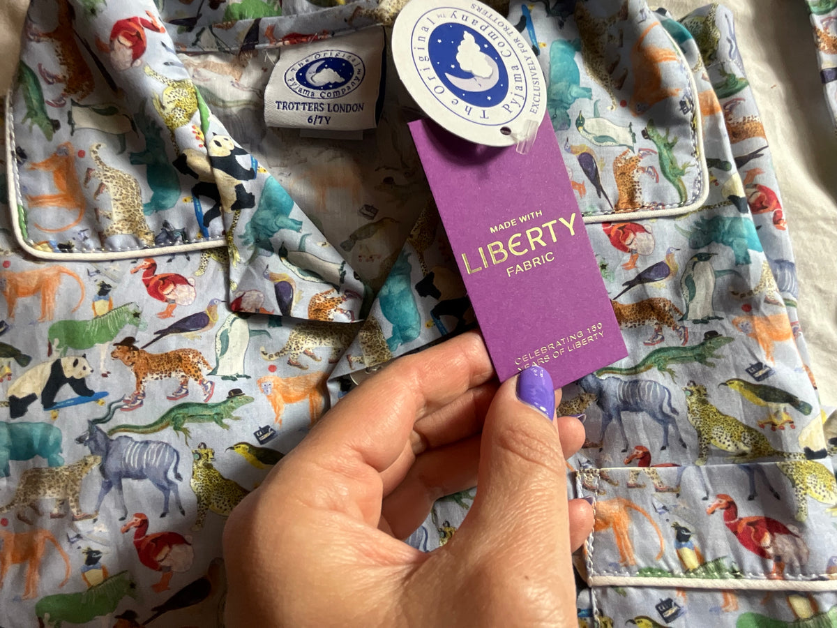 Trotters London x Liberty Boys Zoo Print Pyjama Set – Size 6/7Y children