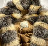 ERMANNO SCERVINO Brown Fur Parka Down Feathers Jacket Size 38 XS ladies