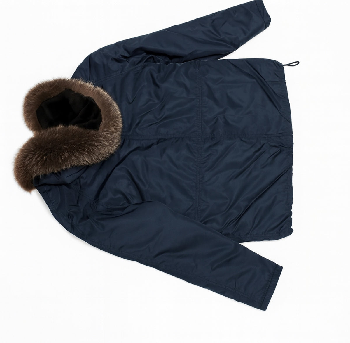 Yves Salomon Parka Iconic Fur Linen Jacket Size 48 Men