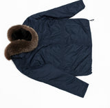 Yves Salomon Parka Iconic Fur Linen Jacket Size 48 Men