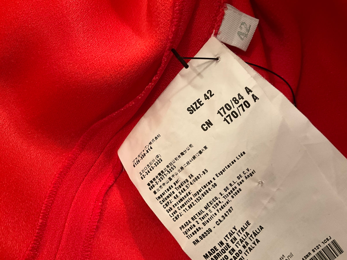 Prada Red Crystals Bow Dress size I 42 UK 10 US 6 ladies