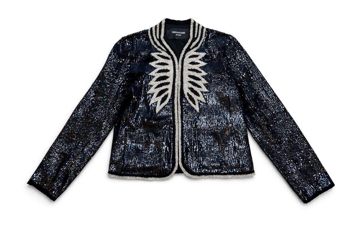 Zadig & Voltaire Vijou Sequin Jacket Blazer Size S small ladies