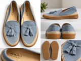 Fratelli Rossetti Blue Suede Tassel Espadrille Loafers size 43 men