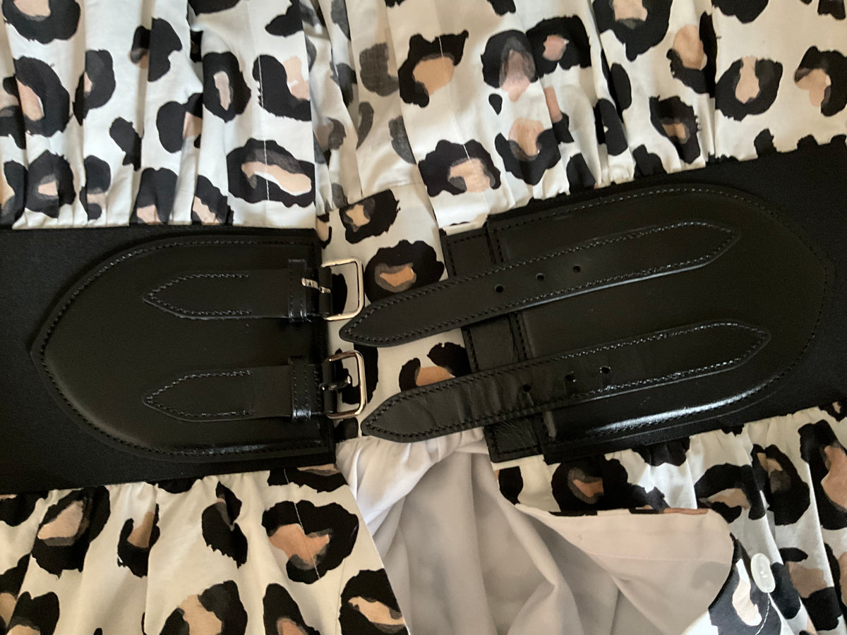 Alaïa Leopard Print Mini Dress with Signature Belt – FR 38